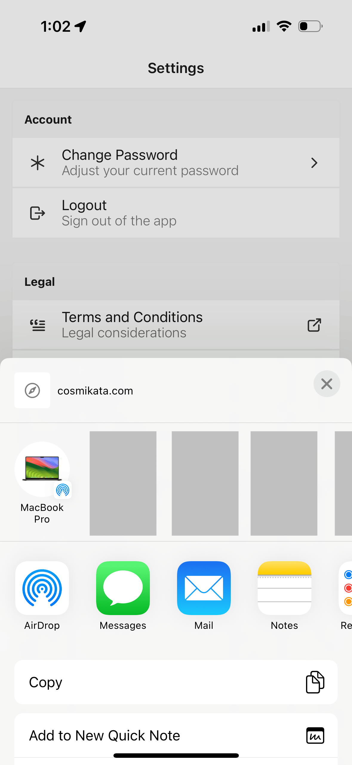 Cosmikata Settings Share