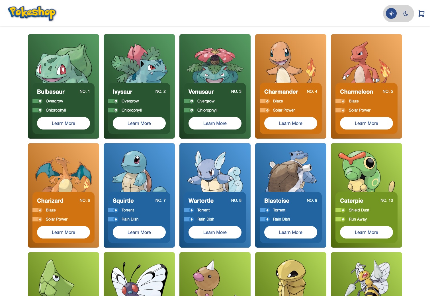 Pokemon Pet Shop Homepage
